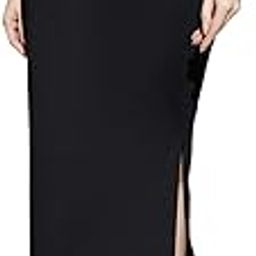 globus Women Black Stretchable Mid Rise Side Slit Pencil Midi Workwear Skirt-picture-48