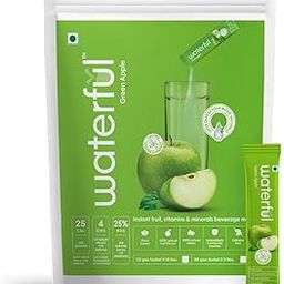 Waterful Green Apple (7.5 gms X 15 sachets) 100% Natural, Real Fruit Flavor, 10+ Vitamins & Minerals, Low Cal Hydration Powder Mix (Pack of 1)-image-54