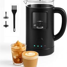 Stuvi Portable Coffee Maker and Milk Frother, 600ml, 4-in-1 Hot & Cold Foam Modes, Black-image-92