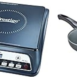 Prestige PIC 20 1600 Watt Induction Cooktop with Push button (Black) & Prestige Aluminium Omega Deluxe Granite Fry Pan with Lid, 26 cm,Black-67