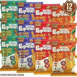 Nourish Organics Chickpea Baked Popeas Protein Puffs Gluten Free | Pack x12 (VARIETY)-image-1