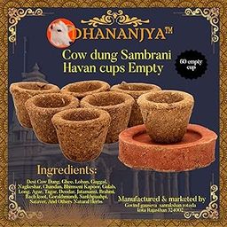 DHANANJYA Cow Dung Empty Sambrani Havan Cups - 30 Piece | Desi Cow Dung, Guggul, Loban, Bhimseni Kapoor & Natural Herbs for Pooja | Pack of 1 (30 Cups + 1 Burner Plate)-image-52