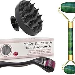 Rollers Pack 3 For Face And Hair And Beard Regrowth 540 Micro 0.5mm Titanium Alloy Needles Reduces Hair Fall & Stimulates Hair Follicles, Safe and Effective Easy to use | Skin Care Men and Women-picture-31