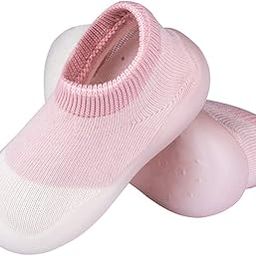 Baby Toddler Non-Skid Sock Shoes Indoor Slipper Breathable Cotton Mesh Lightweight Sole Infant Boy Girls Kids Children, Pinkwhite, 6-9 Months Infant-image-95