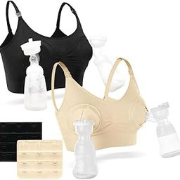 Nursing Bras for Breastfeeding - 2 Pack Hands Free Comfort Maternity Bra - Wireless Pregnancy Sleep Bralette for Women-image-19