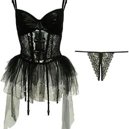 Black Lace Corset Mesh See-through Waistcoat Corsets Lingerie Underwire Push Up Underwear Women Bustier Top-image-33