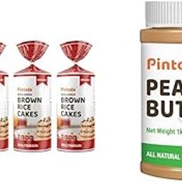 Pintola Organic Wholegrain Brown Rice Cakes - Multigrain (All Natural,Unsalted) (Pack of 4) (125 g x 4) & Pintola All Natural Peanut Butter (Crunchy) (1kg)-image-83