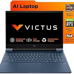 HP Victus AI Powered Gaming Laptop (Ryzen 7 7840Hs-16 GB DDR5 RAM / 512GB SSD / Win11 Home+MSO'2021/6 GB NVIDIA GeForce RTX 3050 Graphics/RGB Backlit KB/FHD Camera/Performance Blue/2.29KG) S0095AX-image-0