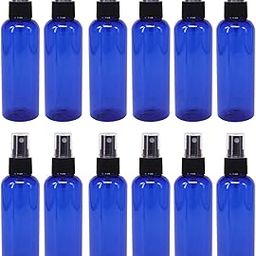 Hunky Dory 12pcs 100ml Empty Plastic Blue Refillable Fine Mist Black Spray Bottle for Saloon,Costemic, Hand Sanitizer, Toner, Perfume, Lotion, Oil, Travel use. (Pack of 12)-16