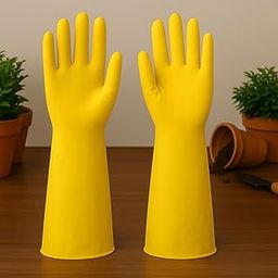 TrustBasket 14 Inch Thick & Heavy Duty Latex Rubber Gardening Gloves - Long Hand Gloves for Garden Work - Handling Accessories Tools for Home Garden-image-80
