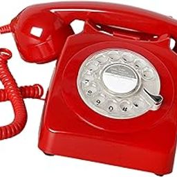MYADDICTION Retro Landline Phone 1960'Style Decorative Vintage Rotary Dial Telephone Red | Home Telephones & Accessories | Corded Telephones | consumerelectronics-picture-25