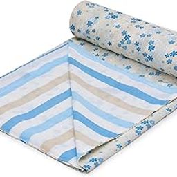 COZY FURNISH Super Soft Cotton Single Duvet Cover/Quilt Cover/Razai Cover/Comforter Cover 60X90(Inches) with Zipper Closure & Corner Ties (White;Brown, Single)-image-0