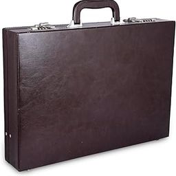 PRD Craft - Attaché Briefcase with Combination Locks for Men with Multi Pocket Faux Leather (Brown) Medium-image-13