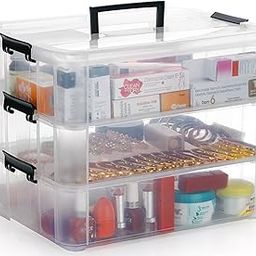 KAVIRA Layer Carry Box, Plastic Multipurpose Portable Storage Container Box Handled Organizer Storage Box for Organizing Stationery, Sewing, Art Craft, Jewelry and Beauty Supplies (BLACK, 3L)-31