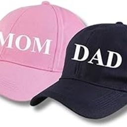 Cap Set | Adjustable Size | Gifts for Mom & Dad | Pregnancy Announcement | Maternity Reveal | Mom Dad to Be | Photoshoot Props for Parents | Baby Shower Gift | Pink Black-3