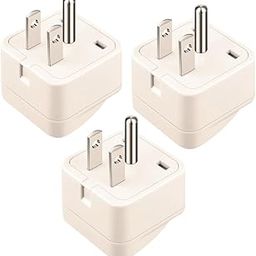 Gilary Universal Travel Adapter India to USA Converter Plug, USA, Japan, Philippines, Canada Travel Plug Adapter - Type B Universal Travel Adapter - CE Certified (Set of 3 USA Adapter)-44