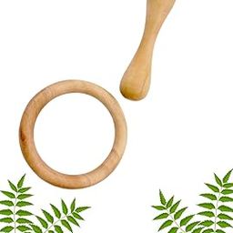 Litilish Neem Wood Baby Teether – Natural Wooden Teething Toy for Infants Dumbbell & Ring Shape_Pack of 2-image-75