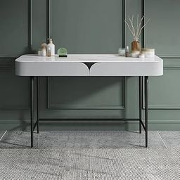 NG Decor Modern Gray Stone Top Makeup Vanity with Pinewood Drawers (Mirror not Included)-14