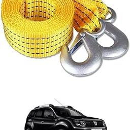 Znee Smart Premium Heavy Duty 4M Long Tow Belt ||Car Tow Cable || 3 Ton Towing Strap Rope || with Dual Heavy Duty Forged Hooks || Yellow Color ||Renault Duster-picture-28
