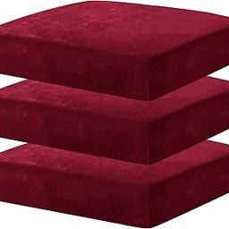 NZORD Sofa Foam Cushions in Velvet with Zip Cover (Seat - 22"x21"x5") | Density:- 32 Foam | Warm and Decent Visual | Stretchy Soft Velvet Fabric | Multipurpose Using Cover | (Pack of 3, Pink Colour)-image-24