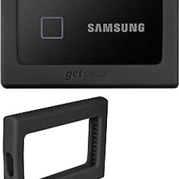 getgear Silicone Bumper for Samsung T7 Touch Portable SSD - 1TB, 2TB, 500GB, USB 3.2, Strong-Shock Absorbing, Slip-Resistant- Black (Black)-14