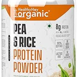 HealthyHey Organic Raw Pea & Rice Protein Powder -100% Plant Protein Powder Gluten free (Unflavoured - 1 Kg)-image-86