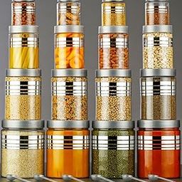 Xmart India Set of 16 Containers for Kitchen Storage Set Containers with Lids & Spoons – Airtight Plastic Food Storage Boxes Kitchen Accessories Items for Home, Space-Saving Kitchen Organiser-20