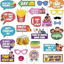 Festiko® Happy Friendship Day Photobooth Props,Decoration Supplies, Friendship Day Decoration Supplies-image-22
