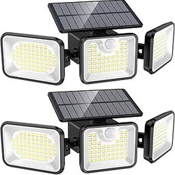 Sunenvoy 180 LED 3000LM Solar Lights Outdoor, Solar Light IP65, 2 Packs of 2 Outdoor Solar Lights with 3 Wide Angle Adjustable Heads, for Outdoor, Garage, Yard and Patio-image-27