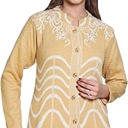 SPEED LINE Women's Pattern Embroidered Sweater, Button Front-image-9