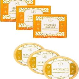 VItamin C & Goat Milk Laxurious Handmade Soap | Multani Mitti Laxurious Handmade Soap (Combo Pack of 6, 100 GM)-image-90