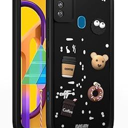 Pikkme Back Cover for Samsung Galaxy M21 / M30s / M21 2021 | Cute Fun Cartoon 3D Bear Silicone Full Body Protection Bumper Cover (Black)-image-92