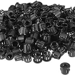 uxcell 200pcs 10mm Mounted Dia Cable Hose Snap Bushing Grommet Protector Black-picture-27