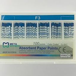Tasam Solutions Meta Biomed Absorbent Paper Points (P.P Point), F3, 100 Points, Colour Coded, Sterile-image-46