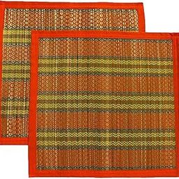 Pooja Aasan | Pack of 2 | Made of Kusha Grass (Madurkathi) | 18 x 18 Inches | Handmade | Organic | Floor Sitting Mat for Mandir and God Idols-16