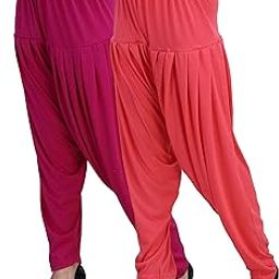 Women's Viscose Patiala Pants Combo Pack of 2(Deep Rani and Dark Pink; Large)-picture-28