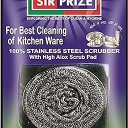 SIR Prize-1 Stainless Steel Scrubber (20g) and 1 Green Scrub Pads Combo (10)-image-66