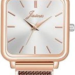 Rose Gold Mesh Magnet Chain Analog Watch - for Women-image-8