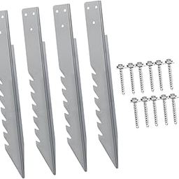 UJEAVETTE 4Pcs Fence Post Anchor Spikes Length 41cm Sturdy Simple Assembly with Screws-image-74