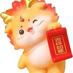 ARTISOUL® Chinese New Year Dragon Statue Mini Sculpture Home Miniature Dragon Figurine Style F 4X4X4.5Cm | Home Decor | Figurines-image-2