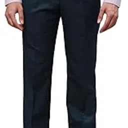park avenue Men's Polyviscose Blend Structure Pattern Smart Fit Flat Front Formal Trouser-picture-24
