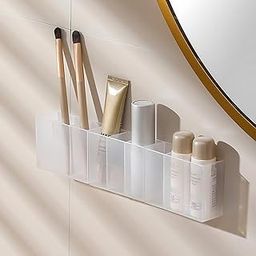 GRILLVANTA 3Grid Each Wall Mounted Storage Box Multifunctional Wall Mounted Storage Box Cosmetic Organizer, Jewellery Makeup, Toothbrush Holder, Lipstick And Nail Paint Cosmetics-image-54