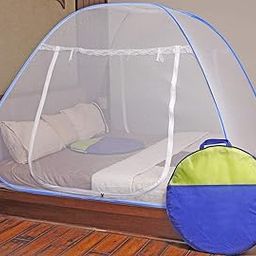 SHRI Balaji Garments, Foldable Mosquito Net for Double Bed, 6.5 x 5.5 Feet, Blue,-image-57