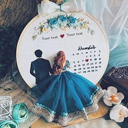 Candy Colors - Customized Embroidery Hoop Gift for First Love,Anniversary,Marriage,SpacialGift (Medium)-12
