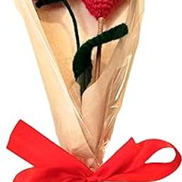 Red Rose and Heart Crochet Bouquet (Handmade Forever Bouquet)-image-38