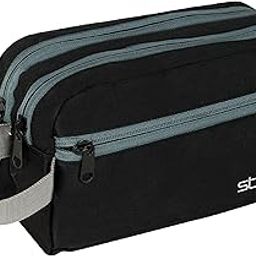 Polyester Multi-Pocket Toiletry Bag for Men & Women, Travel Pouch for Toiletries Shaving Kit & Cosmetics, Water Resistance Pouch, Organizer Travel Pouch for Make Up - Black (23 x 9 x 13 Cm)-image-64