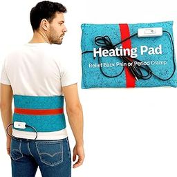 Heating Belt with Temperature Controller for Lower Back, Knee, Shoulder, Cramps, and Neck Pain Relief 2 in 1 Orthopaedic Electric Heating Pad for Back Pain + Period Cramps Relief | Universal Size-image-77