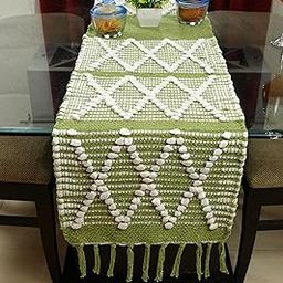 KAIFEI Cotton Table Runner The Style of Our Table Linen and Dining Rooms and Eating Areas 4-6 Seater Table Runner 14 X 72 Inch Pack of 1 Pcs(Green PAYAL)-image-10