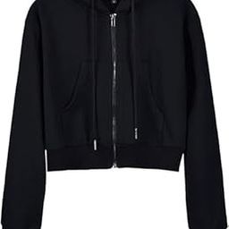 Casual Wear Solid Crop Zipper Jacket Hooded Neck Full Sleeves with Kangaroo Pocket Hoodie for Women-image-72