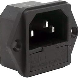 Electronic Spices C14 10a 250v Panel Mount 3 Pin Male Inlet Module Power Supply Socket With Fuse Slot Pack of 1pcs-19